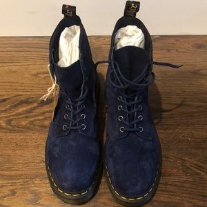 Dr. Martens Blue Suede Boots Mens Size 11